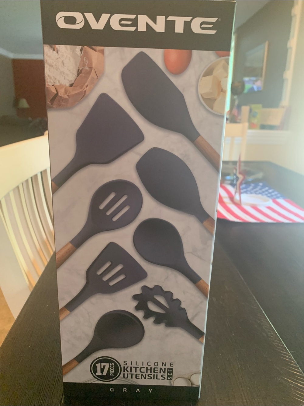 Ovente 17-Piece Gray Silicone Kitchen Utensil Set